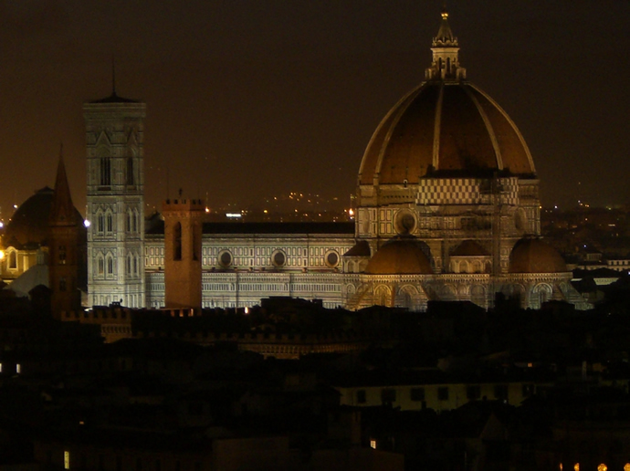 Florenz bei Nacht, Blick auf den Dom