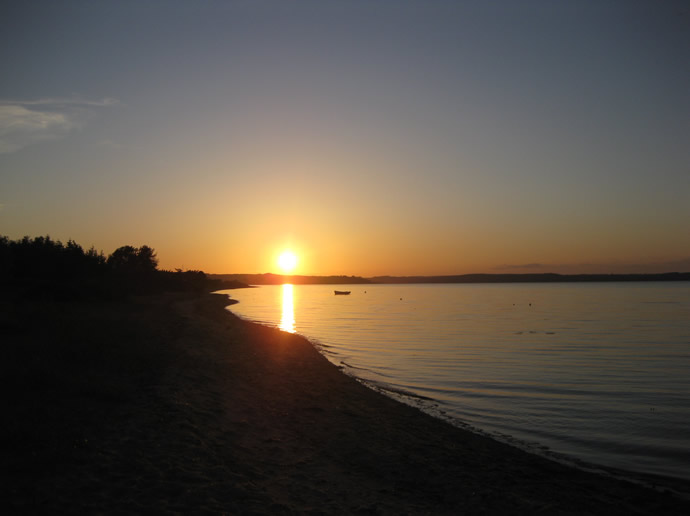 Sonnenuntergang am Vejlefjord bei Mokholt