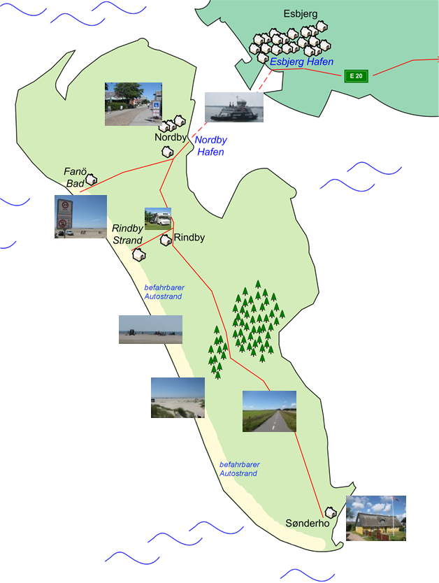 grafische Karte von Fanö
