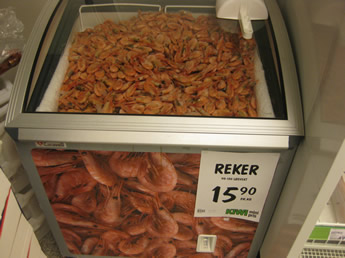 günstig! Garnelen in Norwegen aus dem Supermarkt