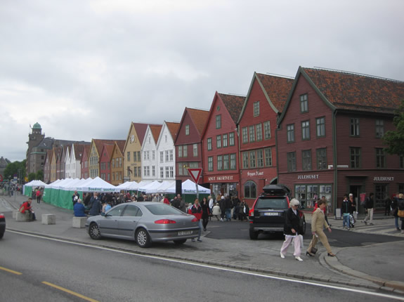 Der historische Bryggenkai in Bergen